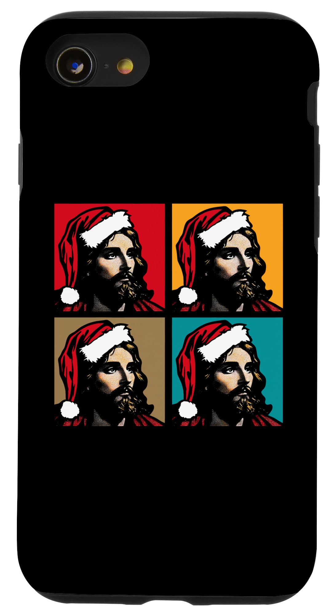 iPhone SE (2020) / 7 / 8 Jesus Santa Hat Pop Art - Vintage Jesus Xmas Lover Case