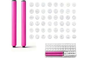 ECOFLICK 48 Pcs Nail Stamp Pen Set, Nail Art Pens, Quick Nail Art Tools with Different Patterns, Flower Butterfly Rose DIY Nail Stamping Pen Kit, Nail Design Tools for Women
