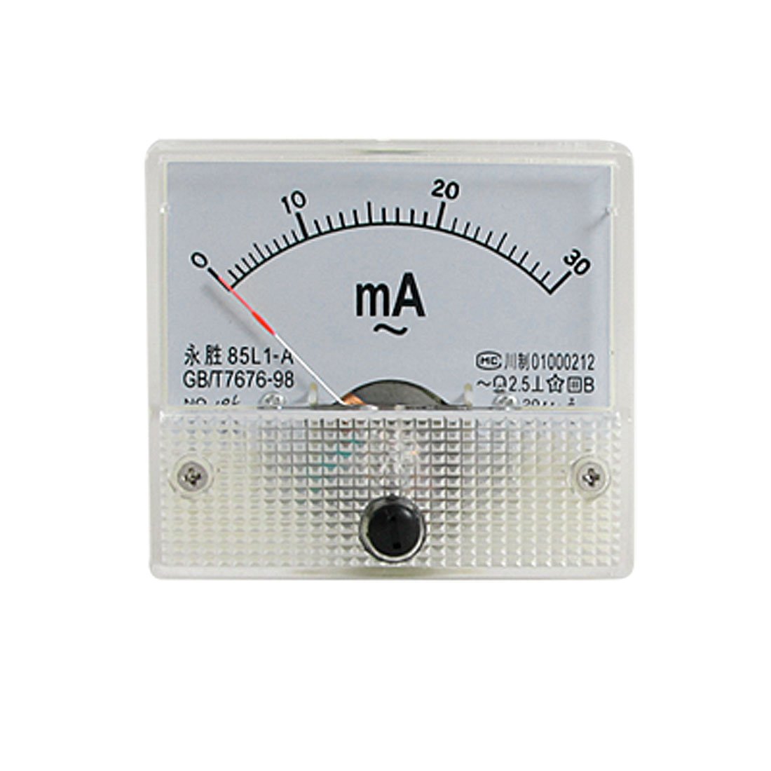 sourcingmap 85L1-A AC 0-30mA Rectangle Analog Panel Ammeter Gauge