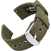 Archer Watch Straps - Canvas Quick Release Watch Bands (Faded Olive, 22mm)