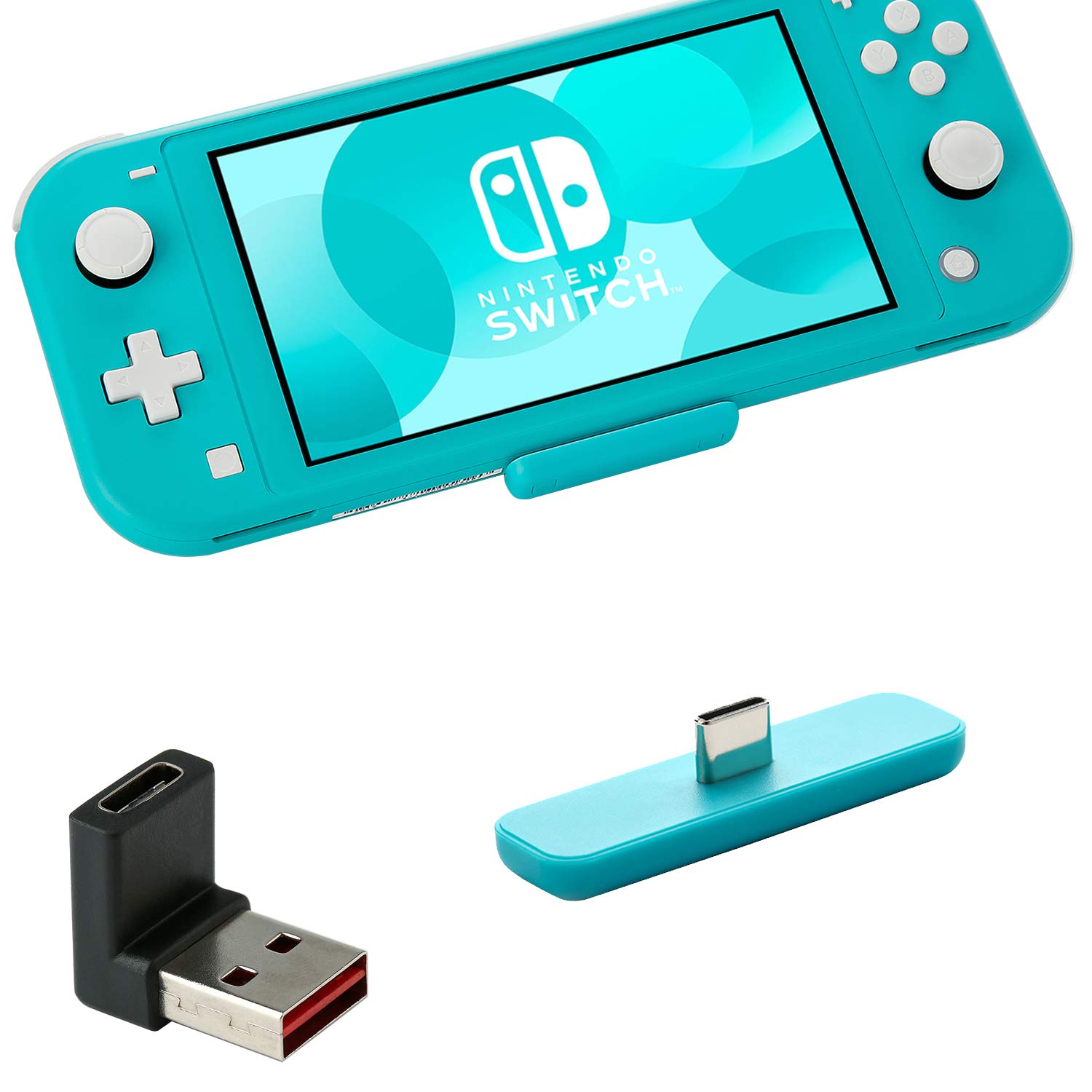 GuliKit Route Air Bluetooth Audio Adapter for Nintendo Switch/Switch Lite, PS4, PS5, PC, Connect to Bluetooth Earphones & Speaker, aptX LL, Blue Turquoise