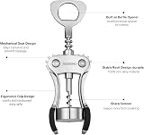 Beneno Zinc Alloy Wing Corkscrew Wine Opener with Multi Function Cap Opener view 5