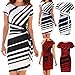 Beautyfine Pencil Stripe Dresses Party Casual Working Formal Mini Dress