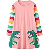 Frogwill Winter Toddler Girls Rainbow Pencils Sweatshirt Dress Long Sleeve Outfit