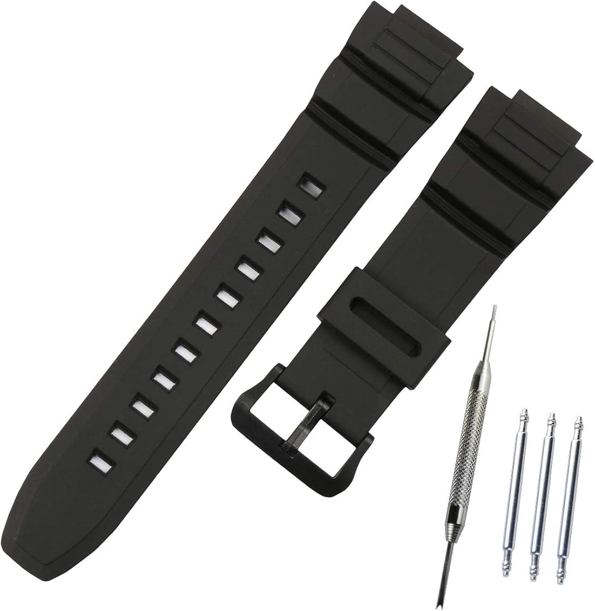 MCXGL Rubber gShock Strap Replacement for Casio MCW100H MCW100H MCW 100H WS220 W S220 Watch