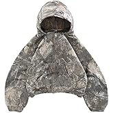 Heyheyshine Oversized Leopard Print Hoodie - Y2K Camo Vintage 2000s Streetwear Zipper Cardigan