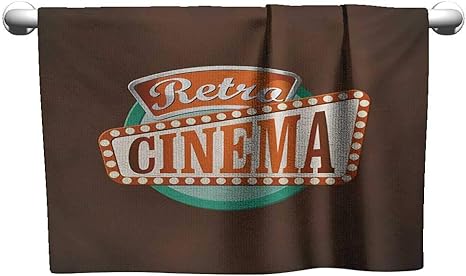 Amazon Alisoso 映画館 ヨガタオル 手描きスタイル シネマパターン 様々なアイコン付き 白黒吸収性 スーパーソフトタオル ブラック ホワイト W 28 X L 14 Inch フェイスタオル ホーム キッチン オンライン通販