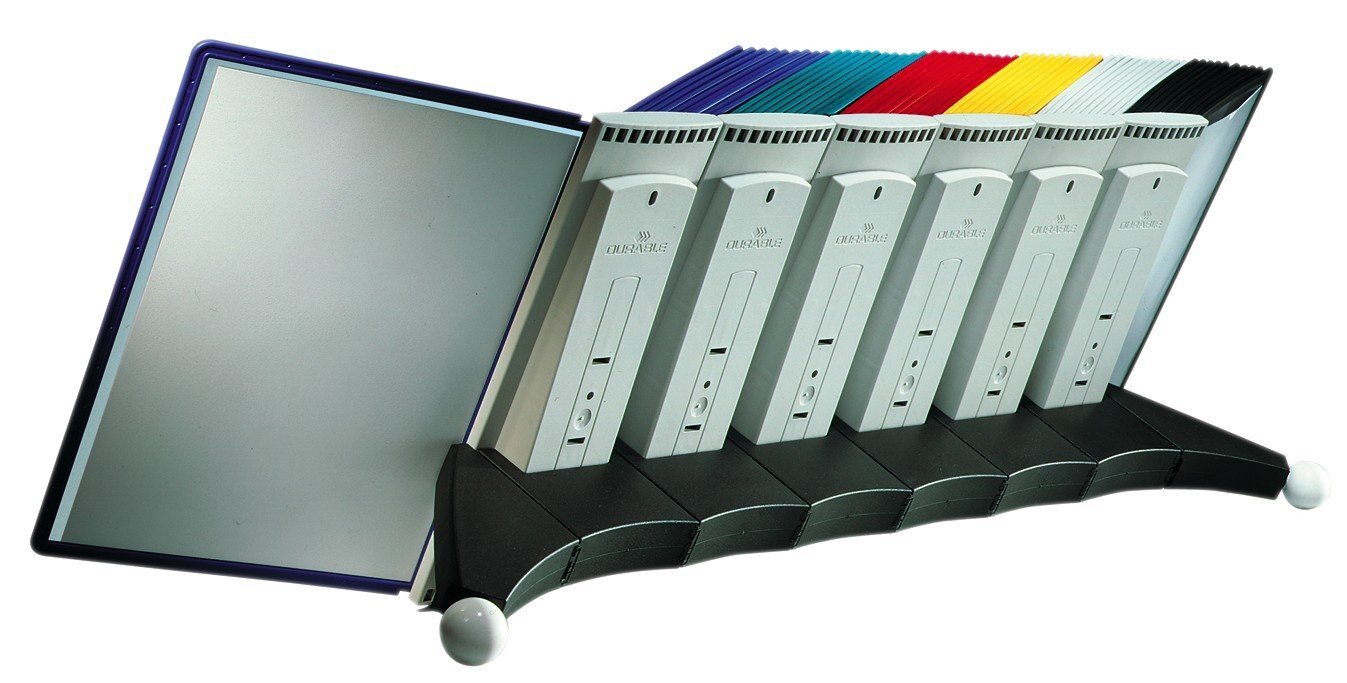 Durable Sherpa empty display panel desk extension unit, 10 panel capacity, EACH