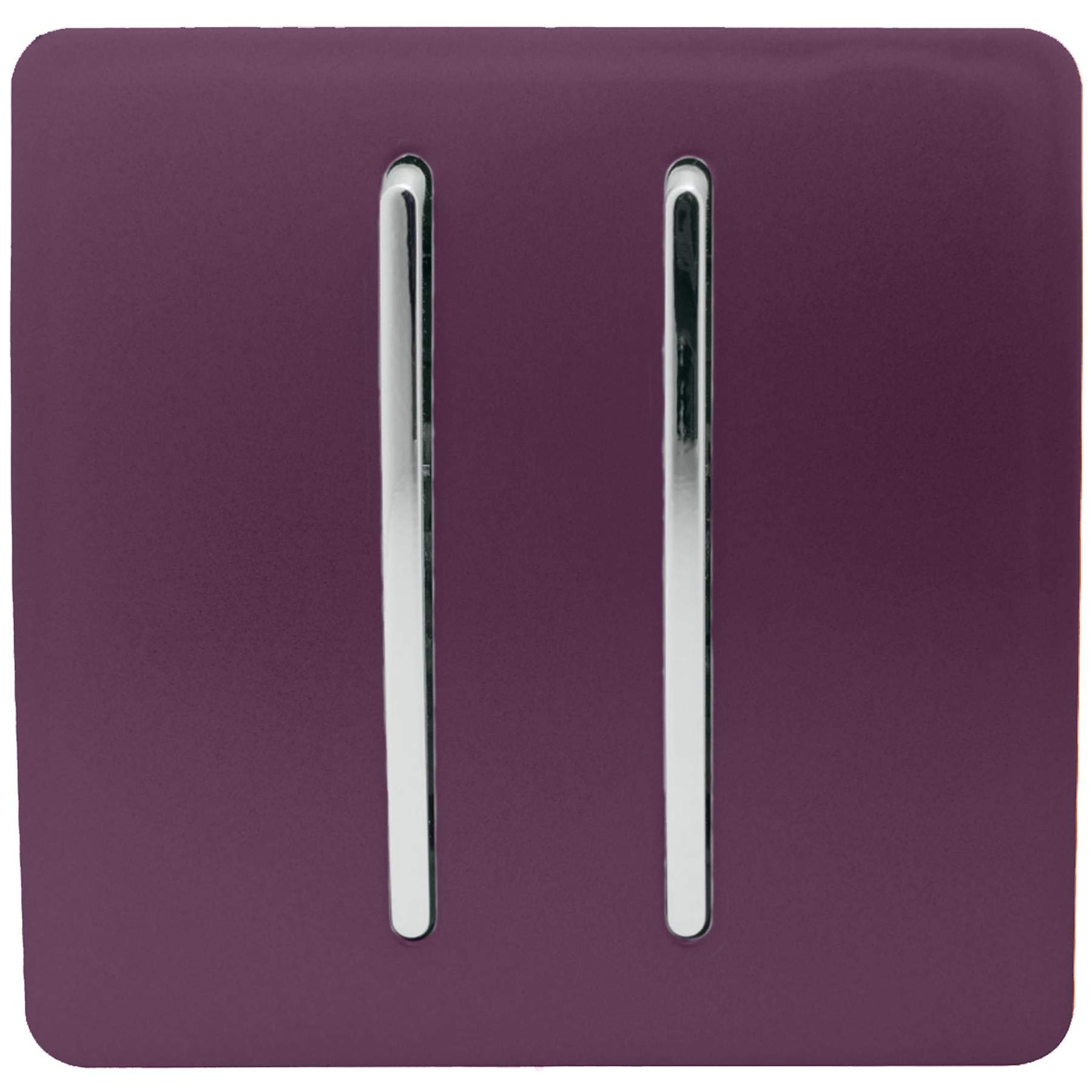 Trendi 2 Gang 1 Way Artistic Modern Glossy 10 Amp Rocker Tactile Light Switch