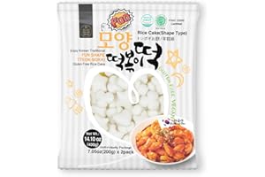 UNHA'S ASIAN SNACK BOX Korean Rice Cake, Tteokbokki, Fun-Shaped & Chewy, 1 Pack (2 Individual Package) Vegan, Non-GMO, Gluten-Free, Easy to Cook, 14.10oz per Pack (2 Pack) (14.1 OZ)