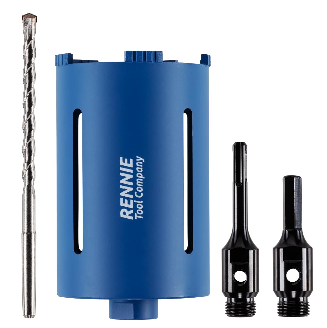 107mm x 150mm Long Diamond Core Drill Bit Set Includes SDS Adapter, Hex Shank Adapter & Centre Drill Bit. To Be Used In Concrete Masonry Brick Block Stone Granite Diamond Drill Bit Core Accessories — image 1