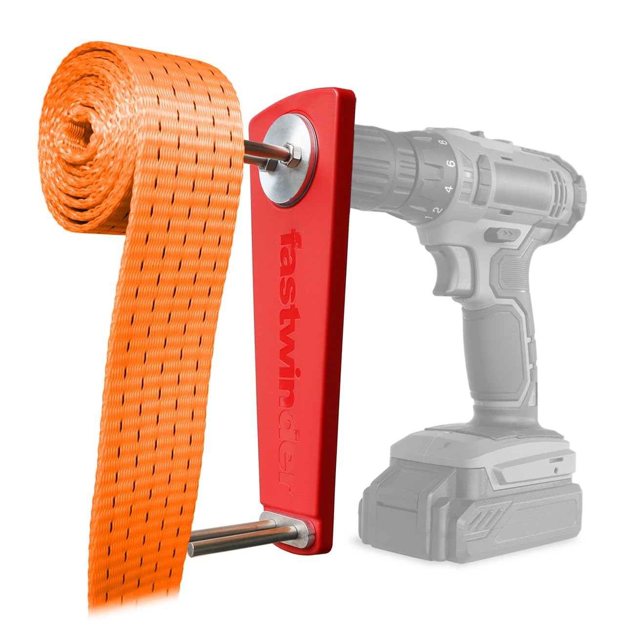 DYNELLO® fastwinder, Strap winder for drill, Drill bit strap winder, for 5-tonne ratchet straps