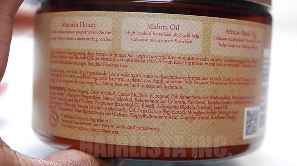 SHEAMOISTURE MANUKA HONEY &MAFURA OIL INTENSIVE HYDRATION TREATMENT MASQUE, 12 OZ