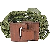 Coiris Boho Bracelets for Women Stackable Chunky Wood Elastic Beads Bracelets Boho Beach Charm Jewelry for Women