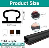 Jobon D-Shape Rubber Draught Excluder Door Seal Strip 7M Black Self-Adhesive view 5