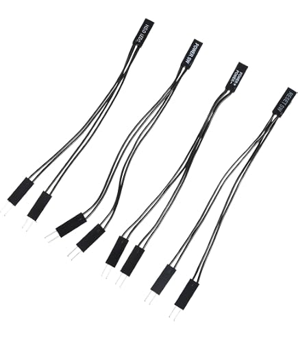 8 Câbles Séparateurs Dupont 2 Broches Femelle/double Mâle - Pour Carte Mère PC, LED, Interrupteurs - 26AWG, 115mm