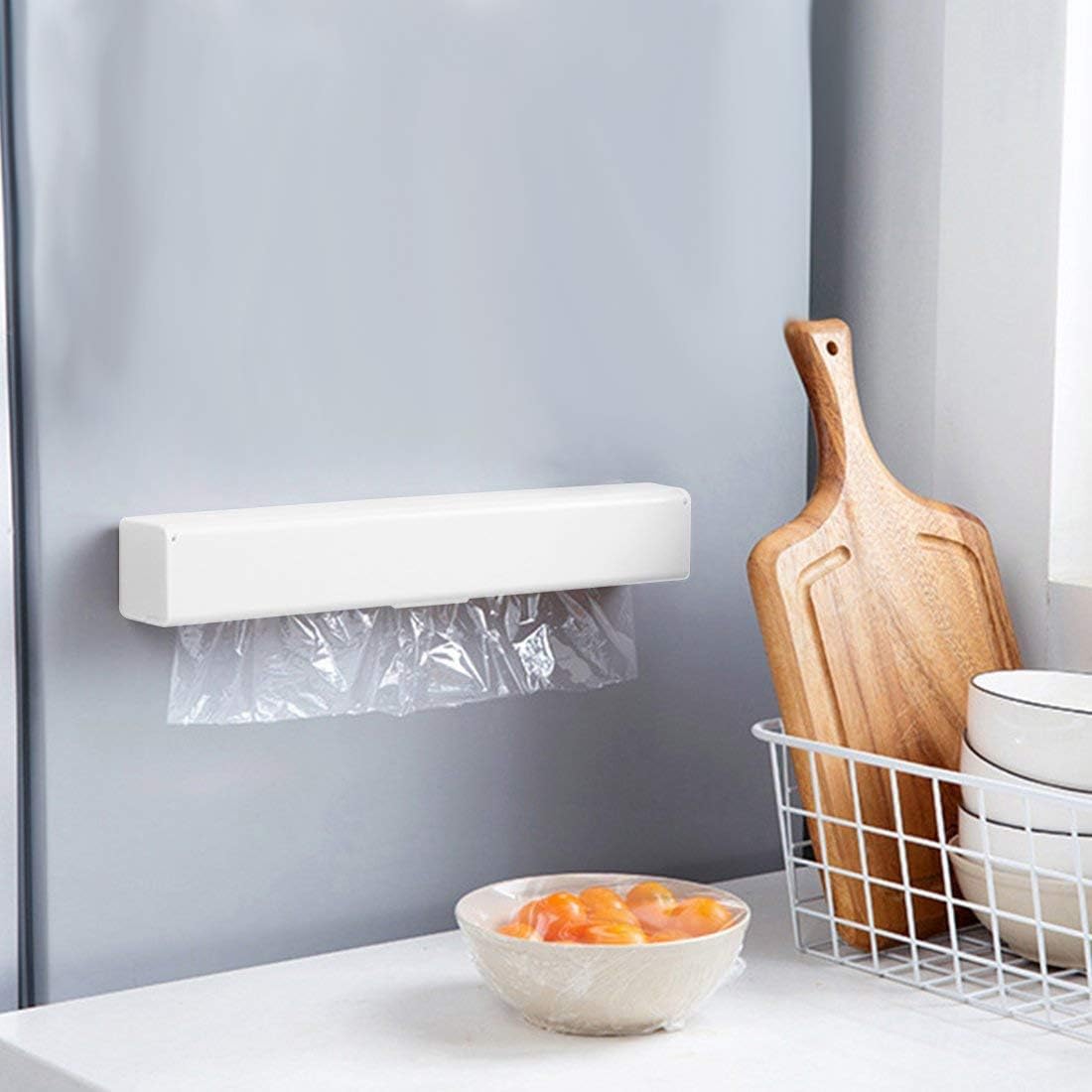 Yinong Plastic Kitchen Foil and Cling Film Wrap Dispenser Cutter with Food Hanging