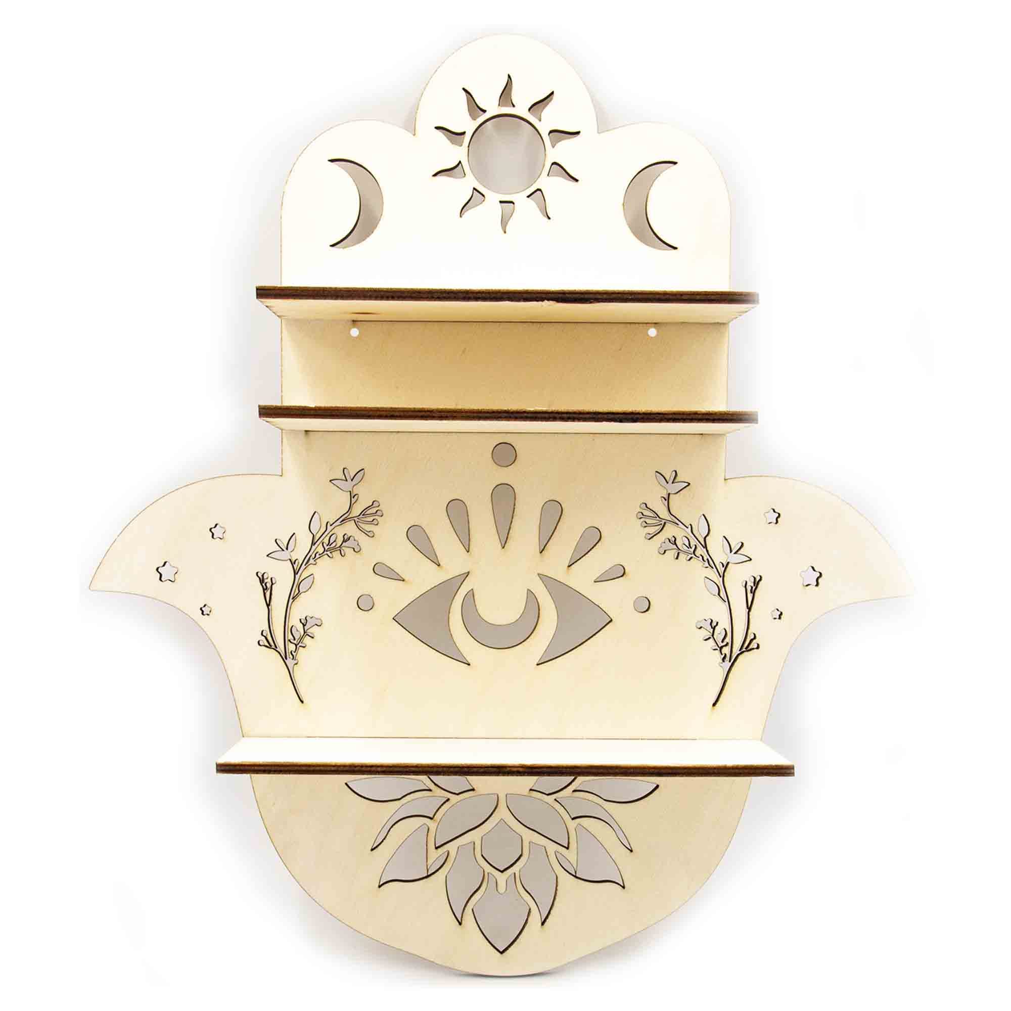 Hamsa Hand Shelf, Plywood Shelf, Hand of Fatima Wooden Shelf, Wooden Wall Shelf, Hamsa Wall Hanging, Hand of Fatima Wall Hanging