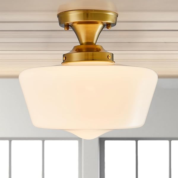 YOUNGRENDER SCHOOLHOUSE LIGHT FIXTURE MODERN GOLD CEILING LIGHT,SEMI...