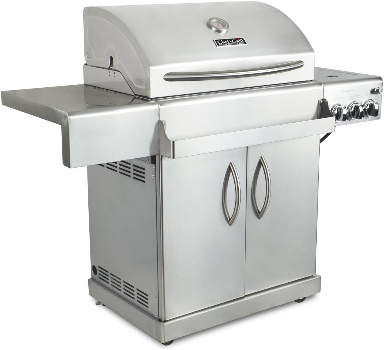 review Chef's Grill IR2818-1 61500 BTU Two Infrared Ceramic Burners LP Grill with Side Burner