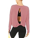 Bestisun Long Sleeve Workout Shirts Yoga Dance Tops Open Back Athletic Clothes for Women
