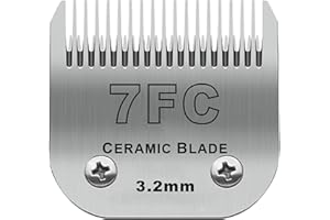 ZZYZSFUS Detachable Pet Dog Clipper Blades, Compatible with Size-7FC Cut Length 1/8"(3.2mm), Most Oster A5, KM Series Clippers,Made of Stainless Steel Blade 1Pack