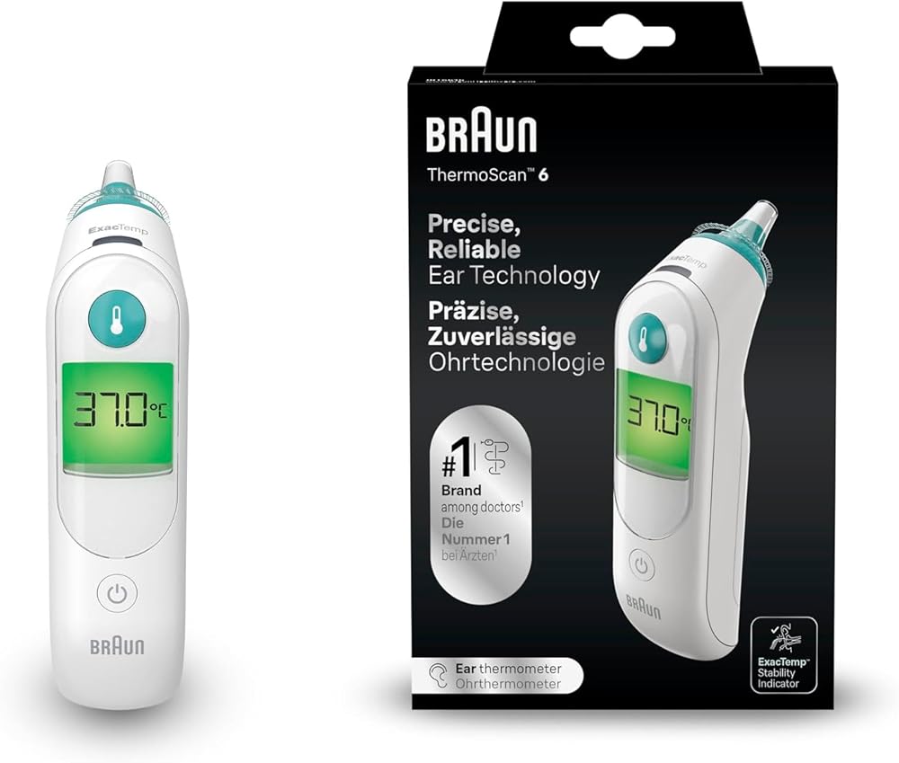 Braun ThermoScan 6 Ear Thermometer Colour-Coded Display ExacTemp