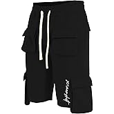 SCREENSHOT Mens Urban NYC Hip Hop Utility Fit Premium Fleece Shorts - Varsity Street Fashion SweatShorts Ribbed Wasteband