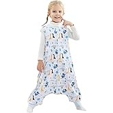 WONDAY Toddler Sleep Sack with Feet, 0.5 Tog Sleeping Sacks for Walking with Legs 3-5T 4T 5T