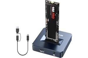 FREEGENE ACASIS NVME to USB Docking Station, Aluminium Alloy Housing Fast Heat Dissipation, M.2 to USB Adapter 10Gbps, NVME SSD Reader Adapter Support M.2 (M Key) NVMe SSD and (B+M Key) SATA-Based SSD