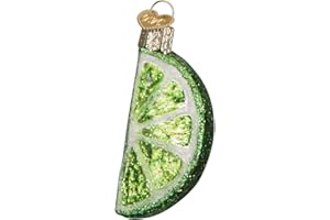 Old World Christmas Lime Slice Glass Blown Ornament for Christmas Tree, Handcrafted Holiday Decoration, Fruit Collection