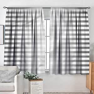 Sanring - Cortinas con diseño de Rayas horizontales de Cebra, 132 x 160