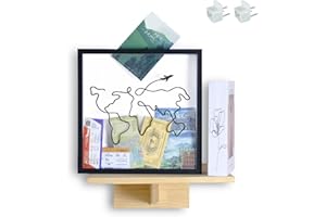 VIAVIC Travel Box for Memories, Ticket Shadow Box, Life Box, Shadow Box with Slot, Travel Gifts (Airplane-Black, 12x12)