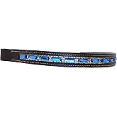 Equitem Blue Rectangular Crystal Bling Leather English Browband