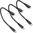 [Apple MFi Certified] Short USB-C to Lightning Cable, 3Pack 8 Inch Nylon Braided iPhone Charger Power Delivery TypeC Fast Charging Cable Data Syncing Cord for iPhone 14/13/12/11/XS/XR/8/7/iPad/Airpods