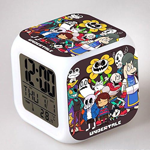 Enjoy Life : Cute Digital Multifunctional Alarm Clock with Glowing Led Lights and Undertale Sticker, Good Gift for Your Kids, Comes with Bonuses Part 1 (07)