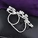 dnswez Adjustable CZ Cubic Zirconia Cluster 2 Finger Ring Twisted Vine Style Knuckle Rings for Women