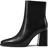 Spikyrose Women's Chunky Heel Ankle Booties Square Toe Short Boots