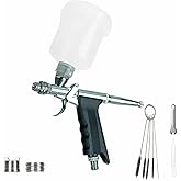 Airbrush Kit Trigger Type Airbrush Gun Air Brush Painting Set can Change Between Fan Spray and Round Spray Airbrush Spray Tool Set for Cake Painting Nails Makeup Model