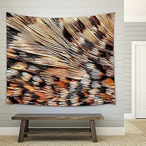 Plumage Background of Capercaillie Closeup - Fabric Wall Tapestry Home Decor - 51x60 inches