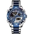 NAVIFORCE Watch for Men Dual Display Digital Quartz Watches Multifunctional Business Stainless Steel Wristwatch