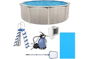 Aquarian Above Ground Pool Kit w/Pump & Leaf Skimmer, Phoenix Steel-Frame, 15', Cognac - Large Heavy-Duty Outdoor Family Swimming Pool for Backyard, Patio, and Yard