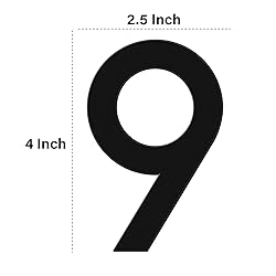 4 Inch House Numbers, Self-adhesive Mailbox Numbers
