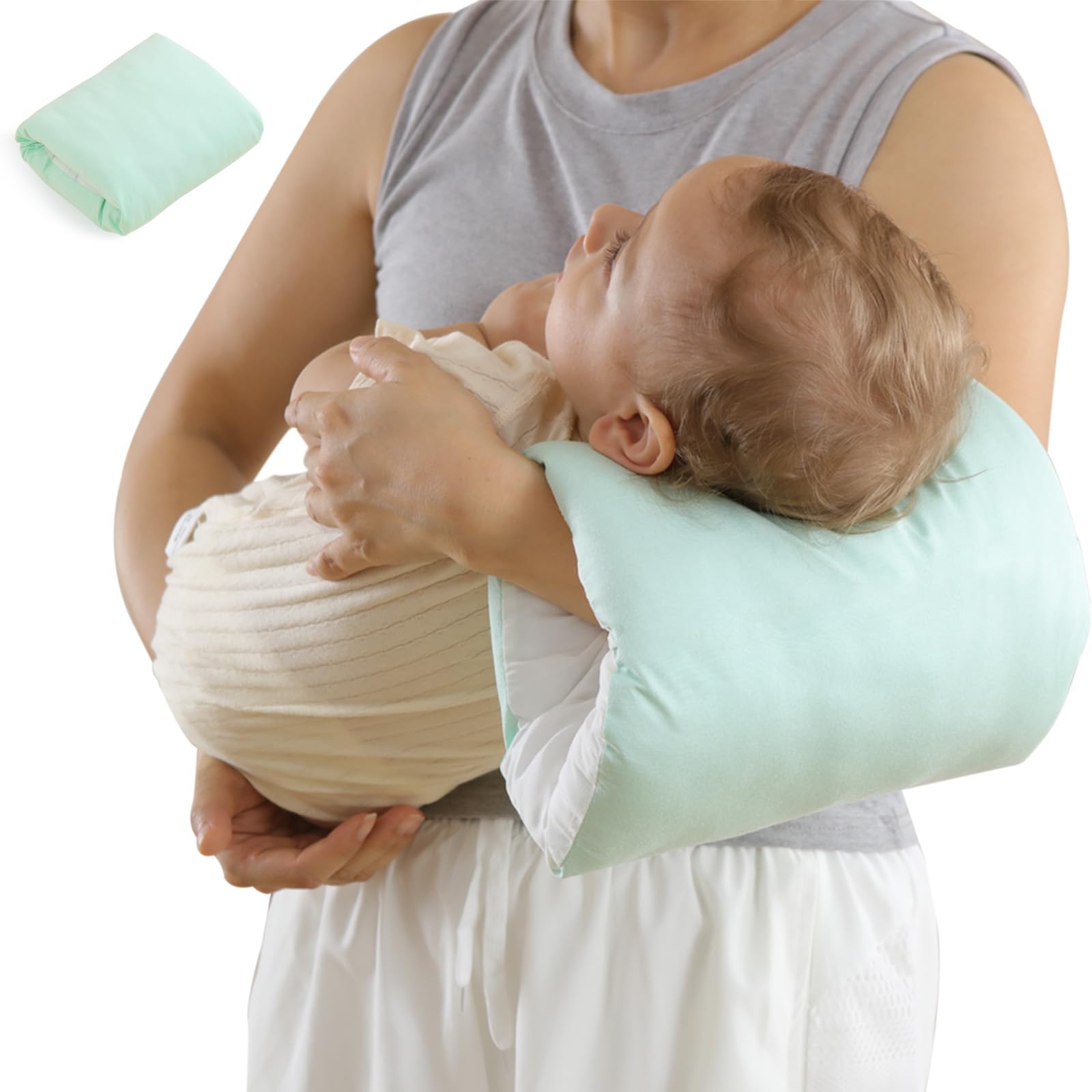 PEIPEIWU Waterproof Nursing Arm Pillow,Breastfeeding Pillow,Cozy Cradle, Cozy Cradle Pillow, Cozy Cradle Arm Pillow, Soft Nursing Arm Pillow (Green)