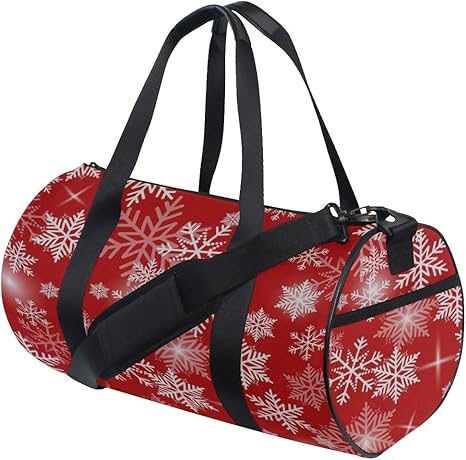 Buon Natale Fitness.Plsdx Buon Natale Bianco Fiocco Di Neve In Sfondo Rosso Multi Leggero Grande Palestra Di Yoga Totes Borsa Da Viaggio Tela Borse Da Viaggio Con Tracolla Fitness Bagaglio Sportivo Ragazzi Ragazze Uomo