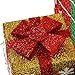 Sunnyglade Set of 3 Christmas Lighted Gift Boxes with Bows Present Boxes for Christmas, Weddings Yard Home Holiday Art Decorations (Red Green and Yellow)