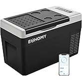 EUHOMY 12 Volt Refrigerator, 26QT(25L) Compressor Electric Cooler APP Control, Car Fridge -4℉~68℉, Portable Refrigerator 12/2