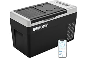 EUHOMY 12 Volt Refrigerator, 26QT(25L) Compressor Electric Cooler APP Control, Car Fridge -4℉~68℉, Portable Refrigerator 12/2