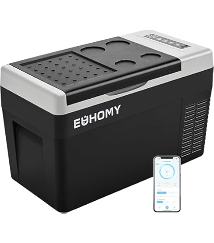 JicSuXi 12V Car Refrigerator, 17 Quart Portable Freezer 12 Car