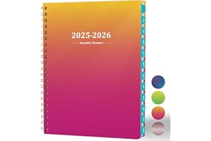 Ymumuda 2025-2026 Monthly Planner - 2 Year Monthly Planner, JAN.2025 to DEC.2026, 8.5" x 11", Large Planner with Spiral Bound, 24 Coated Tabs, Perfect for School & Office Schedule, Orange & Pink